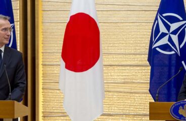 NATO Secretary General Jens Stoltenberg (on the left) and the Prime Minister of Japan Fumio Kishida (on the right) during the joint press statements. NATO Secretary General visited Japan in February 2023. Japan-NATO cooperation