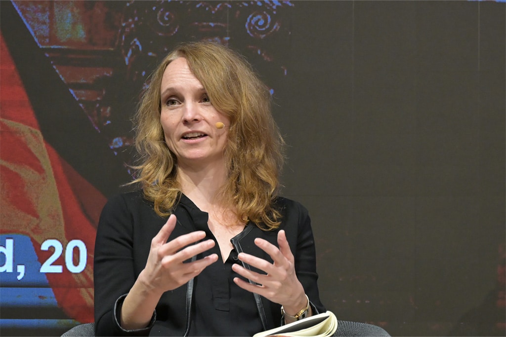 Catrina Schläger at the roundtable ‘Elections in Germany: What is at stake?’. Photo: © Real Instituto Elcano.